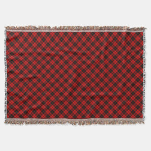 Brodie tartan red black plaid throw blanket