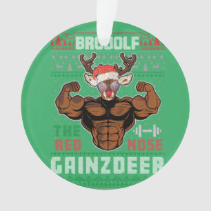 Brodolf The Red Nose Gainzdeer Gym Ugly Christmas Ornament