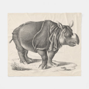 Brodtmann Rhinoceros Sketch Fleece Blanket