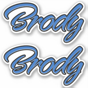 Brody Name Blue Autocollant Sticker Stickerset