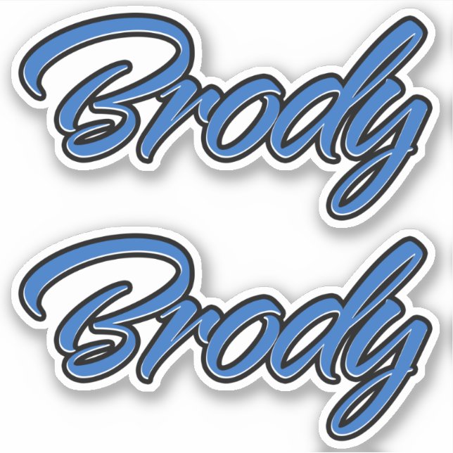 Brody Name Blue Autocollant Sticker Stickerset (Devant)