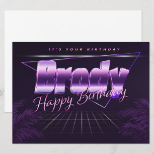 Brody Name First name lila retro card Birthday