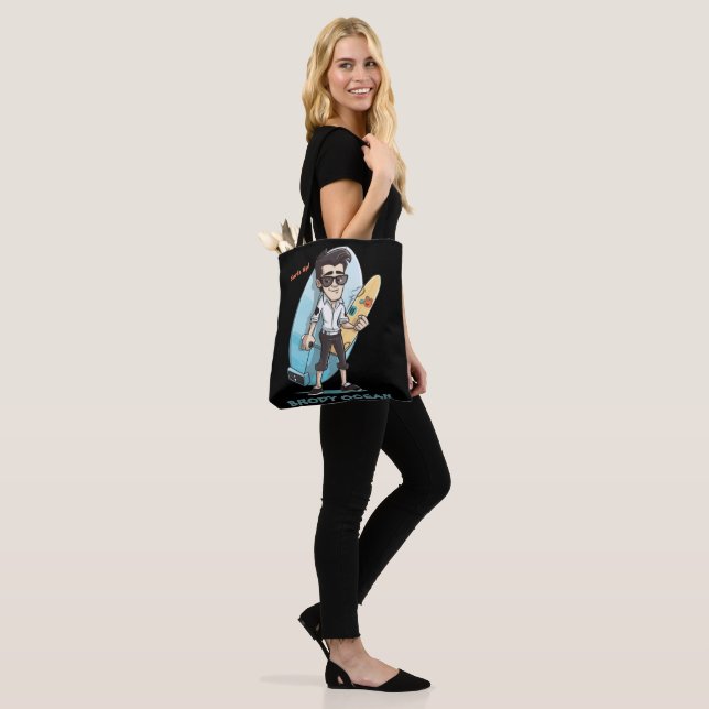 Brody Ocean Wavecrest Tote Bag (On Model)