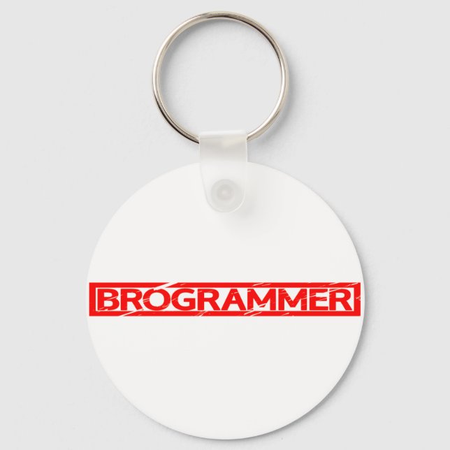 Brogrammer Stamp Keychain (Front)