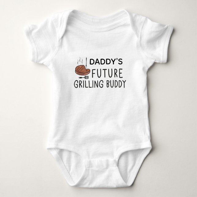 Broiling Infant Daddy's Future Grilling Buddy Baby Bodysuit (Front)