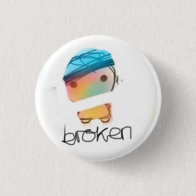 broken 1 inch round button (Front)