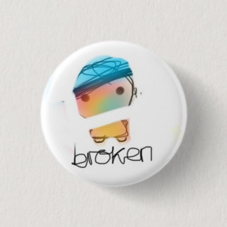 broken 1 inch round button