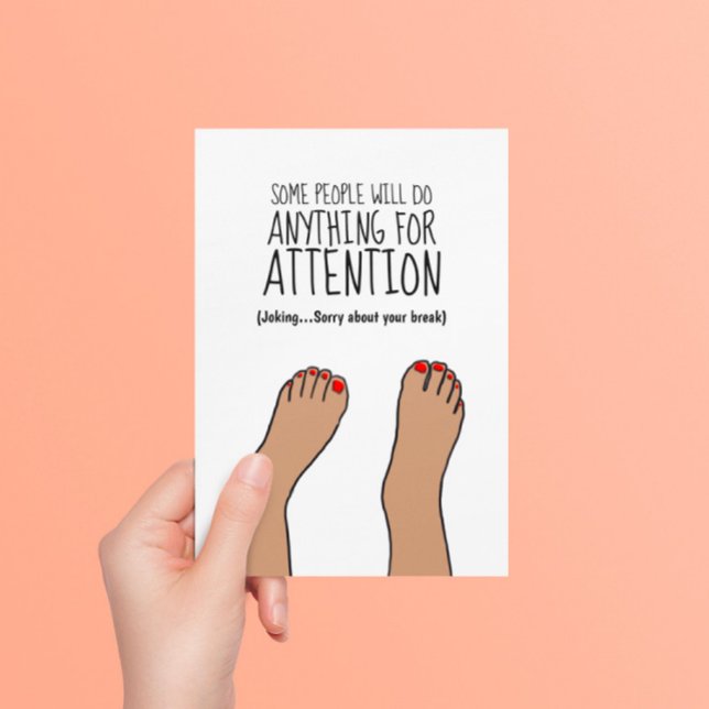 Broken Ankle Funny Postcard (Creator Uploaded)