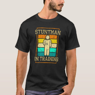 Broken Arm Cast Joke Retro Stuntman in Training T-Shirt