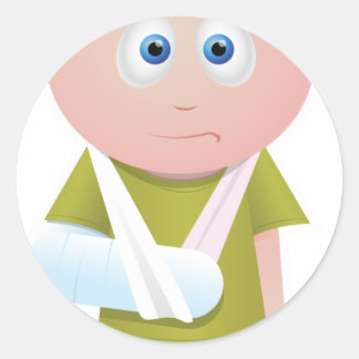 Broken Arm Classic Round Sticker