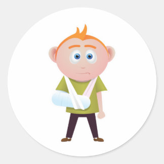 Broken Arm Classic Round Sticker