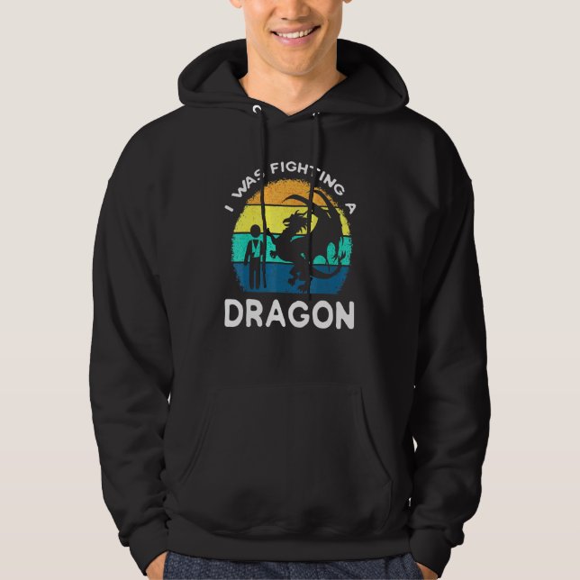 Broken Arm Dragon Shoulder Injury Surgery Recovery Hoodie (Front)