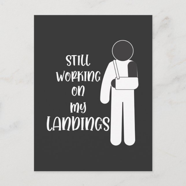 Broken Arm Get Well Stuntman Kid Postcard (Front)