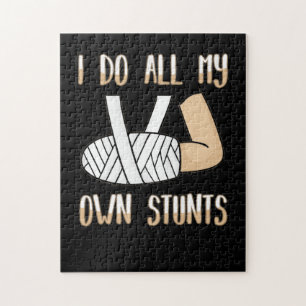 Broken Arm Gift for Kids I Do All My Own Stunts Jigsaw Puzzle