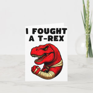 Broken Arm Recovery T-rex Kids Boys Dinosaur  Card