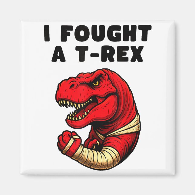 Broken Arm Recovery T-rex Kids Boys Dinosaur  Magnet (Front)