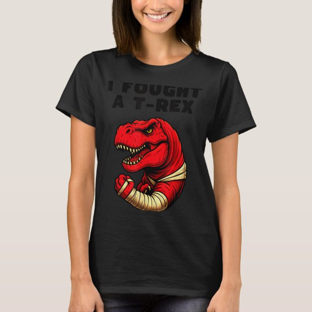 Broken Arm Recovery T-rex Kids Boys Dinosaur  T-Shirt (Front)
