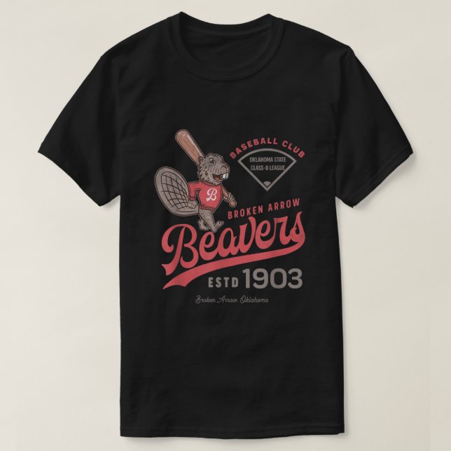 Broken Arrow Beavers Minor League Retro Baseball T T-Shirt (Design Front)