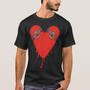 Broken Bleeding Skateboard Heart T-Shirt