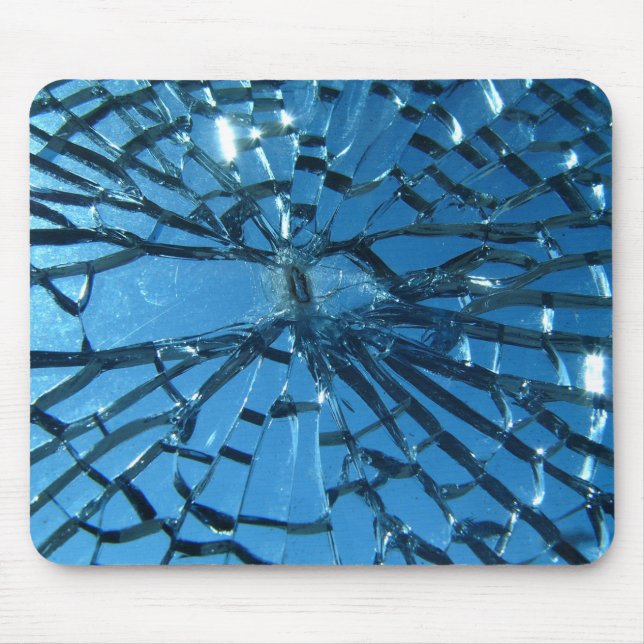 Broken Blue Glass Mouse Pad (Front)