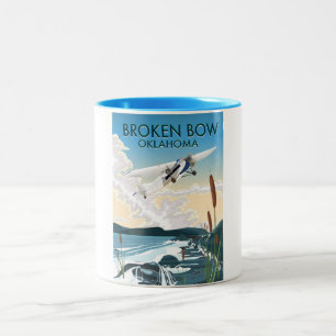 Broken Bow Oklahoma Two-Tone Coffee Mug