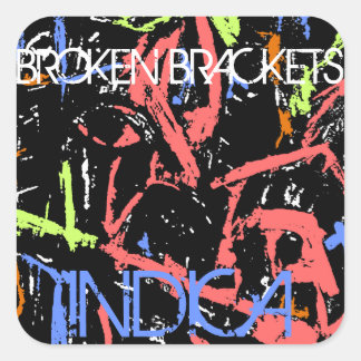 BROKEN BRACKETS INDICA SQUARE STICKER