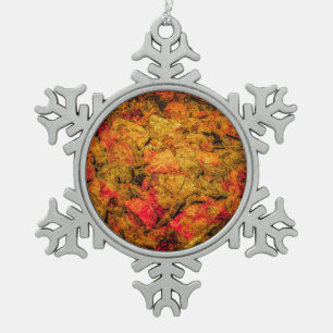 Broken Bricks Snowflake Pewter Christmas Ornament