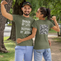 Broken By Life Restored By Jesus Scripture QR Code