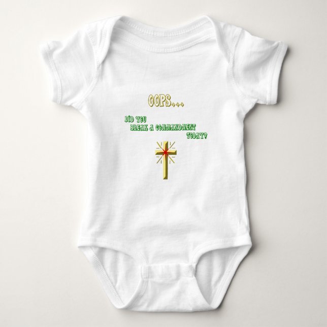 Broken Commandment Christian Baby Bodysuit (Front)