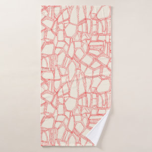 BROKEN coral off white Bath Towel