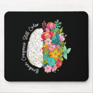 Broken crayon colour mental health awareness brain mouse pad