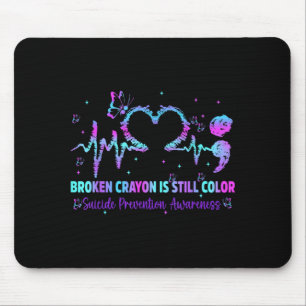 Broken Crayon Colour Suicide Prevention Awareness Mouse Pad