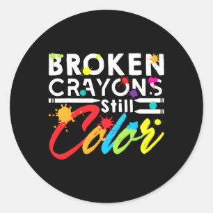 Broken Crayons Still Colour Classic Round Sticker