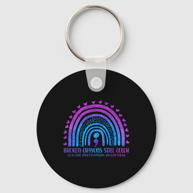 Broken Crayons Still Colour Suicide Prevention Awa Keychain (Front)