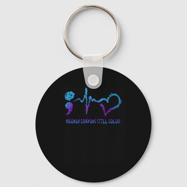 Broken Crayons Still Colour Suicide Prevention Awa Keychain (Front)