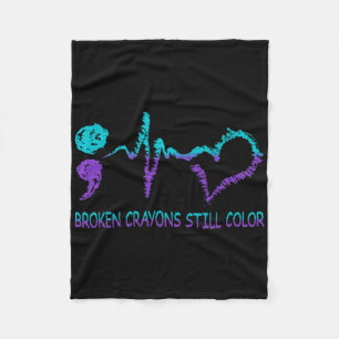 Broken Crayons Still Colour Suicide Prevention Men Fleece Blanket