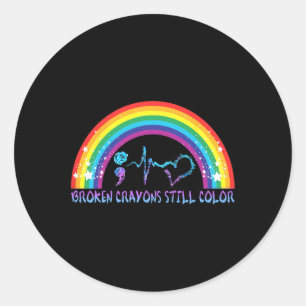 Broken Crayons Still Colour Tee Suicide Prevention Classic Round Sticker