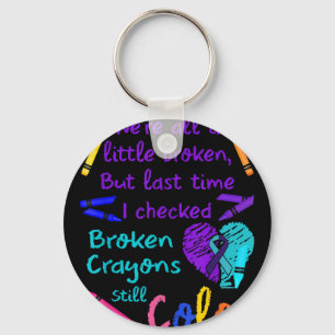 Broken Crayons Still Colour Tee Suicide Prevention Keychain