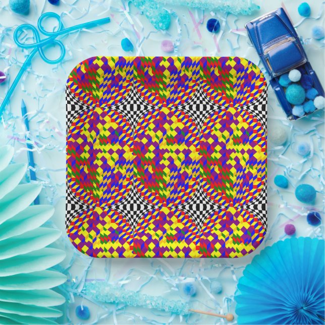 Broken Cube by Kenneth Yoncich Paper Plate (Party)