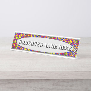 Broken Cube w/ Shadow by Kenneth Yoncich Desk Name Plate