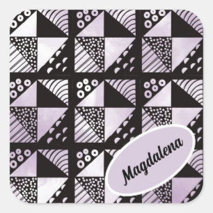 Broken Dishes Patchwork Quilt Pattern Square Sticker