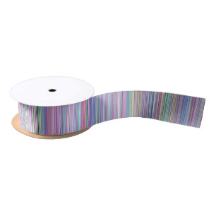 Broken flat screen TV rainbow stripe Satin Ribbon