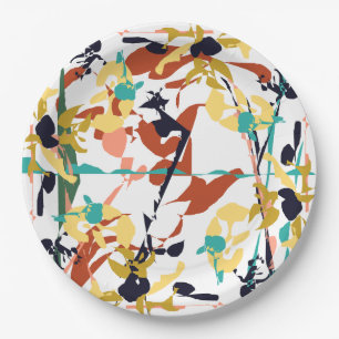 Broken Flowers Abstract Paper Plate