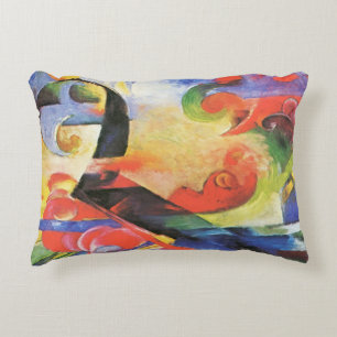 Broken Forms by Franz Marc, Vintage Abstract Art Accent Pillow