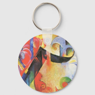 Broken Forms by Franz Marc, Vintage Abstract Art Keychain