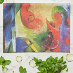 Broken Forms by Franz Marc, Vintage Abstract Art Kitchen Towel