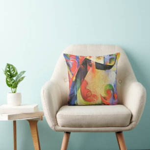 Broken Forms by Franz Marc, Vintage Abstract Art Throw Pillow