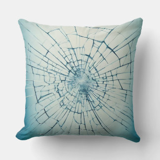 broken glass, cracked throw pillow