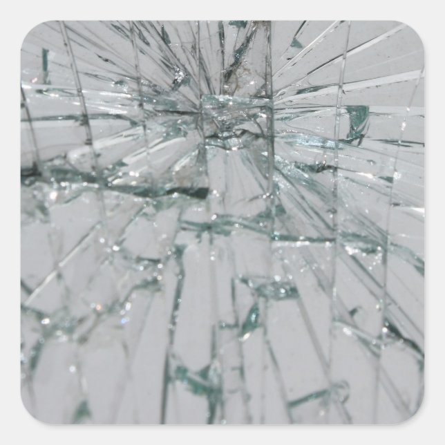 Broken Glass-Look Square Sticker (Front)