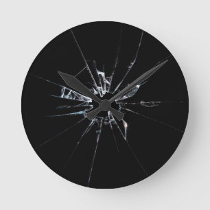 Broken Glass No 1 Round Clock